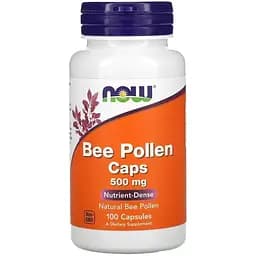 Пчелиная пыльца NOW Bee Pollen Caps 500 mg, 100 капсул
