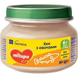Пюре овочево-рибне Milupa Хек з овочами для дитячого харчування 80 г