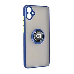 Чехол с кольцом-держателем для Samsung Galaxy A05 (A055), Frosted Matte Ring, синий, защитная панель с матовой задней стенкой, противоударный чехол с защитой всего корпуса, TPU + поликарбонат (PC), с защитой камеры, ArmorStandart (ARM72762)