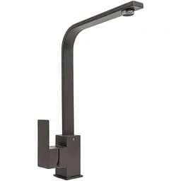 Смеситель кухонный Platinum 179 NES (3007) поворотный однорычажный из нержавеющей стали темная скала