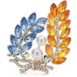 Брошь Колосья пшеницы колоски венок брошь-булавка символ Украины желто-голубая