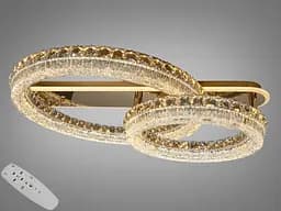 Світлодіодна люстра 2 кільця золо то 180 Вт пульт