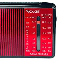 Радіоприймач Golon RX-A08AC червоний портативний FM AM SW з USB SD акумулятор - мініатюра 4