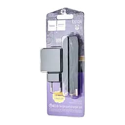 МЗП Hoco CS12A Ocean single port QC3.0 charger set (Micro) (EU) Black - мініатюра 2