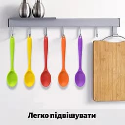 Силіконова ложка кухонна нейлонова термостійка 20.5 см, Kitchen Master Червоний 87412 - мініатюра 3