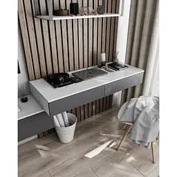 Стіл підвісний письмовий Moreli Т-222 1200x160x500 мм Білий/Антрацитовий (mo-t222-white-antracit)