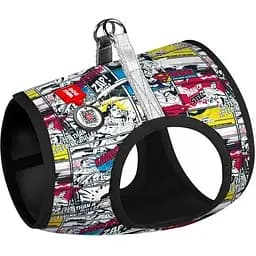 Шлея для собак Waudog Clothes м'яка з QR паспортом, малюнок "Супермен комікс", XS1