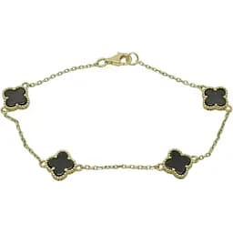 Золотой браслет Столичная Ювелирная Фабрика (Якорное) с ониксом. 322552ЖО 18,5