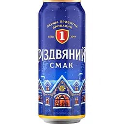 Пиво Первая Частная Пивоварня Рождественский вкус 4.8% 0.5 л ж/б