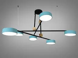 Новинка, світлодіодна люстра потужністю 72W, плафони кольору тіффані