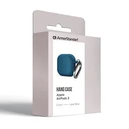 Силіконовий чохол для навушників Apple AirPods 3, Hang Case, синій, ультратонкий захисний кейс товщиною 2 мм, захист від подряпин, пилу та ударів, компактний, з карабіном для кріплення, ArmorStandart (ARM60310) - мініатюра 8