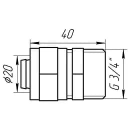 Муфта із зовнішньою різьбою APE 701 L 3/4″x20 000000614 - мініатюра 7