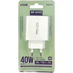 Швидка зарядка для телефону REMAX RP-U123 40Вт PD 1xType-A 2xType-C EC Білий - мініатюра 6