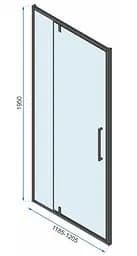 Душова кабіна Rea Rapid Swing 80x120 black REA-K6421 + REA-K6413, Чорний матовий, Універсальна, прозрачний, Чорний матовий - мініатюра 6