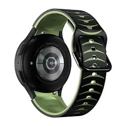 Ремінець для Samsung Galaxy Watch 4 Classic 42mm - чорно-зелений ширина кріплення 20мм силікон Watchbands Scales (W19-8WB66906967) - мініатюра 2