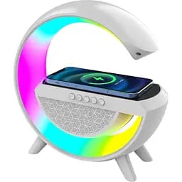 Портативна колонка з RGB-підсвіткою Smart X BT2301W BT/TF/Wireless Charger/USB/FM/AUX 5 Вт, білий