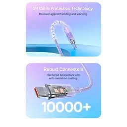 Кабель Baseus Explorer Series Fast Charging Cable with Smart Temperature Control Cable Type-C to Type-C 100W 1m P10319703221-00 Wh - мініатюра 9