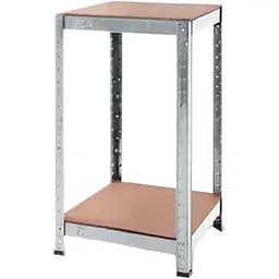 Стеллаж металлический 90x30x30 см ЦИНК 2 полки MДФ (5 мм) БОНА-ПРО