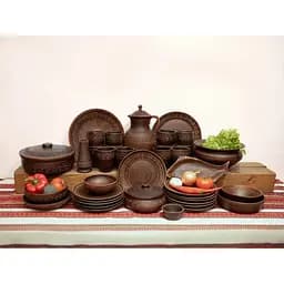 Рождественский набор керамической (глиняной) посуды Праздничный на 12 человек