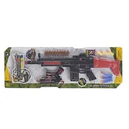 Игрушечный автомат АК 2869-2 с пистолетом и патронами на присосках, красное дерево.