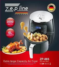 Аеро фритюрниця Zepline ZP-085 повітряна безмасляна 3000 Вт 6л Сріблястий - мініатюра 7