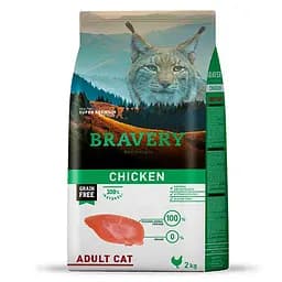 Сухий корм для котів схильних до алергії з куркою BRAVERY Chicken Adult Cat 2 кг