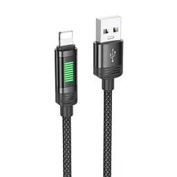 Кабель Hoco U126 с индикатором USB to Lightning 1.2 м черный