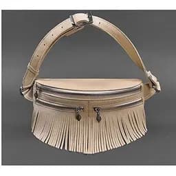 Шкіряна жіноча сумка на пояс Spirit світло-бежева