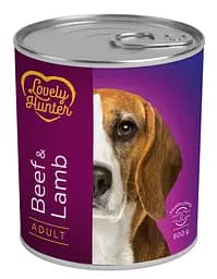 Вологий корм для дорослих собак з яловичиною та ягням Lovely Hunter Adult Beef and Lamb 800 г