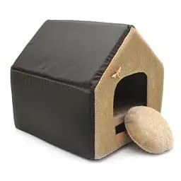 Будиночок для собак та котів Zoo-hunt Хутро коричневе №1 300х330х330 мм (ZH24553575-1)