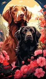 Набір для творчості алмазна картина Пара песиків Strateg HEG88131, 30x40 см