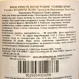 Вино ігристе Paololeo RosaRose Negroamaro Brut Spumante Rose рожеве брют 0.75 л - мініатюра 4