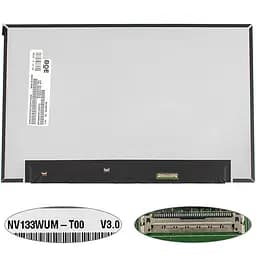 Матриця 13.3" NV133WUM-T00 touch 1920 х 1200, 40pin eDP, IPS LED, SLIM без додаткової панелі, матова, роз'єм справа внизу для ноутбука