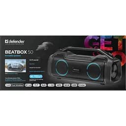 Акустична система 1.0 Defender Beatbox 50, 50W, Bluetooth/RGB/TF/TypeC/IPX5/PWB чорна (65950) - мініатюра 5