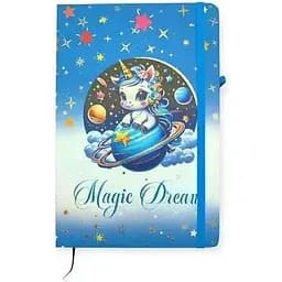 Блокнот на гумці Malevaro Магічні сни 761285ML 80 аркушів Синій