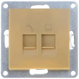 Розетка Brille NB-1TF + 1PC iv шампань (42-219)