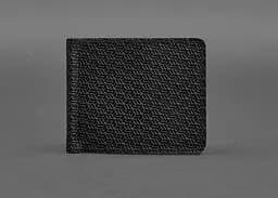Мужской кожаный портмоне 1.0 зажим для денег черный Карбон