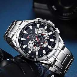Водостійкий кварцовий годинник Curren Rodos silver - мініатюра 2