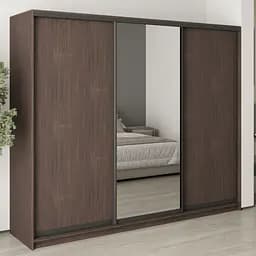 Шкаф-купе трехдверный MebelStar Уни BG 2ДСП/Зеркало 250x60x210 см Дуб ристрето (MBS-8021)