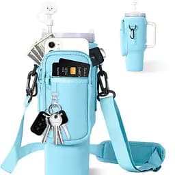 Чохол-сумка для термокухля Stanley Quencher 1,18 л з ремінцем, захисний кейс для кухля, блакитного кольору KT7001306