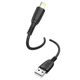 Кабель XO NB247 Suluo Series Portable Silicone for Lightning with Cable Clip 6A/0,25 м Чорний