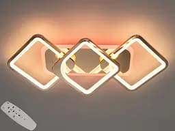 Світлодіодна люстра квадратна з пультом, димером, підсвічуванням, 75 Вт