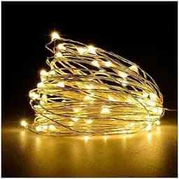 Світлодіодна гірлянда нитка крапля роси 4.5 м 50led батарейки - мініатюра 3