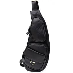 Чоловіча сумка через плече із зернистої натуральної шкіри Vintage 15х35х3 см sum0027486