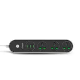 Мережевий зарядний пристрій подовжувач LDNIO SC3301 3 USB 3 розетки 1.6m сіро-чорний - мініатюра 2