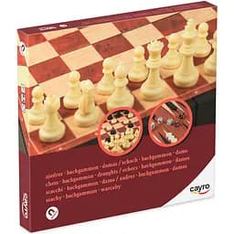 Настільна гра CAYRO магнітна 3 в 1: шахи, шашки, нарди поле 24x24 см (446)