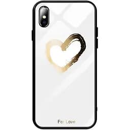 Чохол-накладка Toto Glass Fashionable Case Apple iPhone XS Heart on White