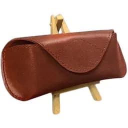 Кожаный чехол для очков BlankNote Краст с клапаном на магните Светло-коричневый 