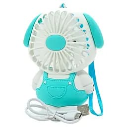 Вентилятор Собачка, 3 цвета, 2 режима, подсветка, от аккумулятора 5 V (В ассортименте)