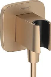 Шланговое подсоединение Hansgrohe FixFit Porter Q с держателем Brushed Bronze 26887140, Бронза